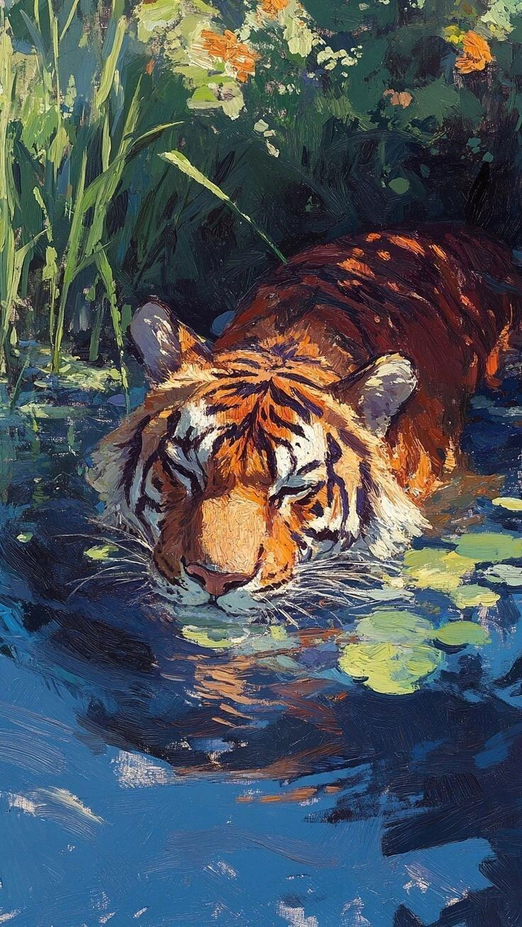 Tiger’s Refreshing Retreat: Cooling in the Crystalline Depths