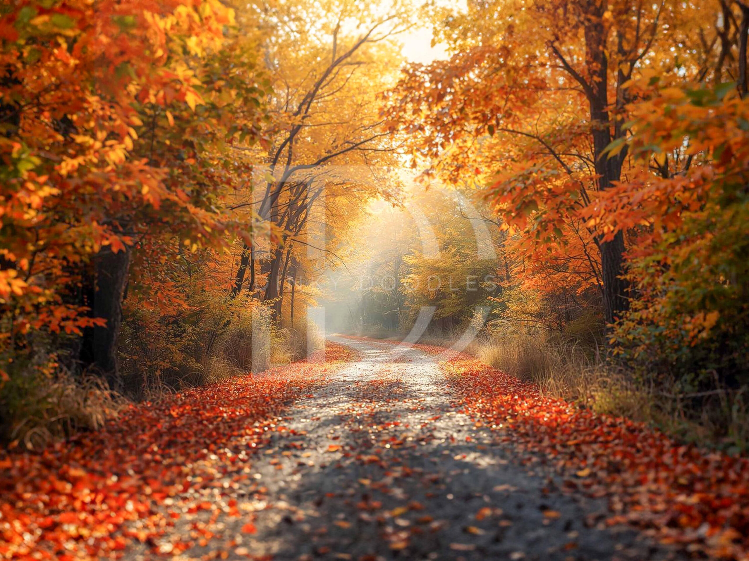 Cosy Autumn Forest Path Backdrops & Instant Downloads